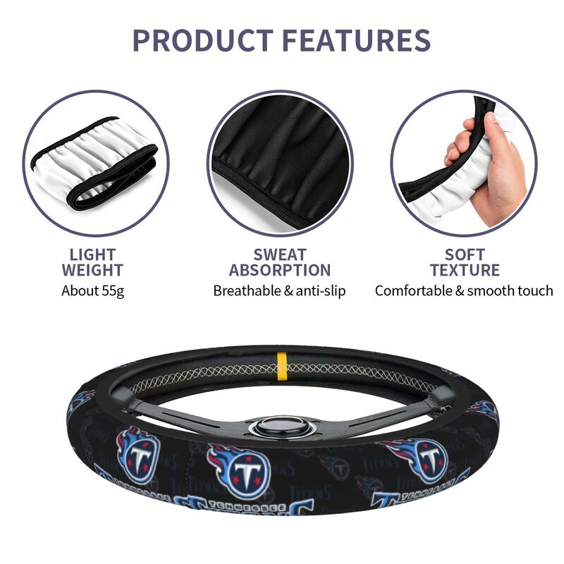 Tennessee Titans Printed elastic steering wheel cover breathable protective cover