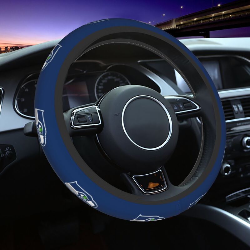 Seattle Seahawks 4 Printed car anti-skid cover elastic steering wheel cover
