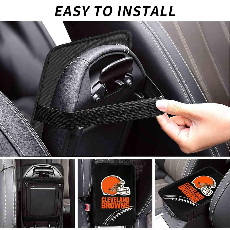 Cleveland Browns2 Printed car center armrest box pad anti slip pad
