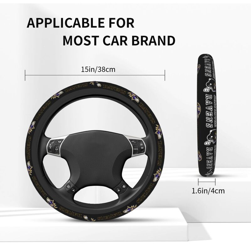 Baltimore Ravens Printed car protective cover elastic steering wheel cover