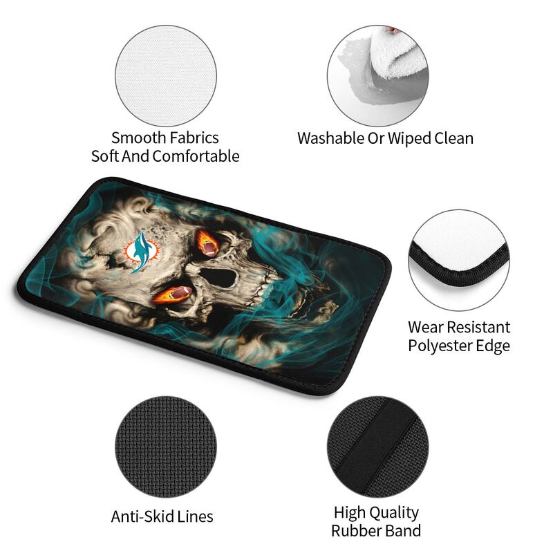 Miami Dolphins Printed car armrest box pad elbow support anti slip pad