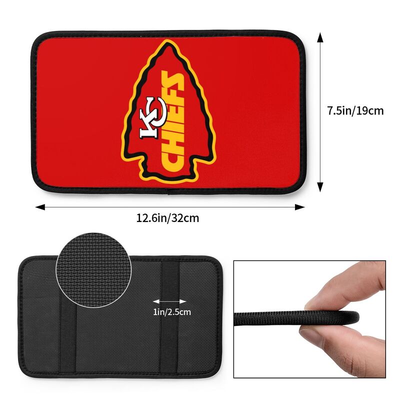 Kansas City Chiefs5 Printed car center armrest box pad anti slip pad