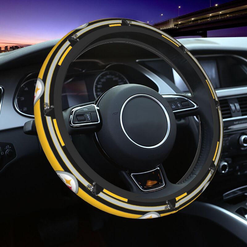 Pittsburgh Steelers Printed breathable elastic steering wheel anti slip cover