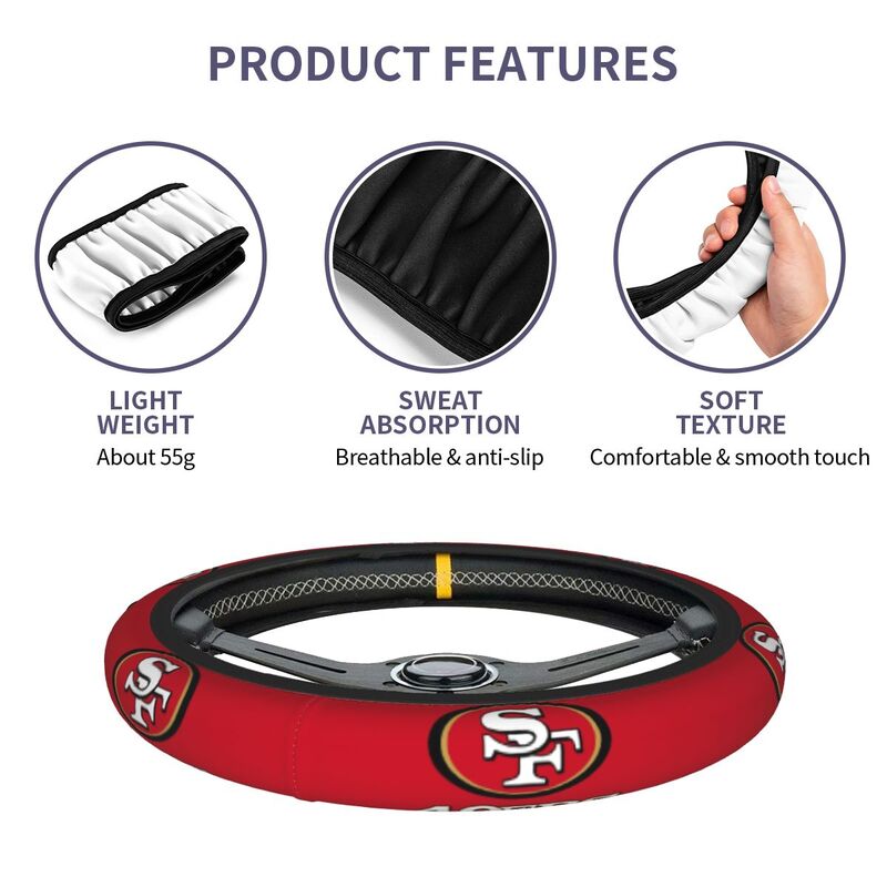 San Francisco 49ers 3 Printed breathable elastic steering wheel anti slip cover