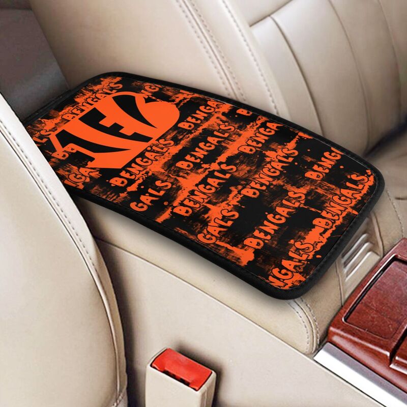 Cincinnati Bengals print Car armrest box protective cover car center console armrest pad