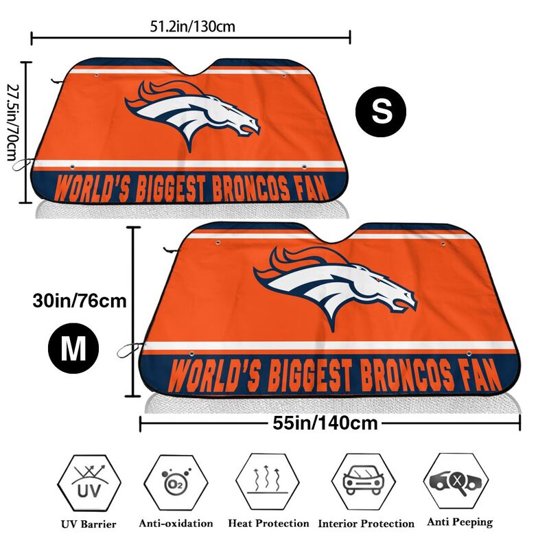 Denver Broncos Printing is suitable for car front windshield sunshades Car windshield sunshades