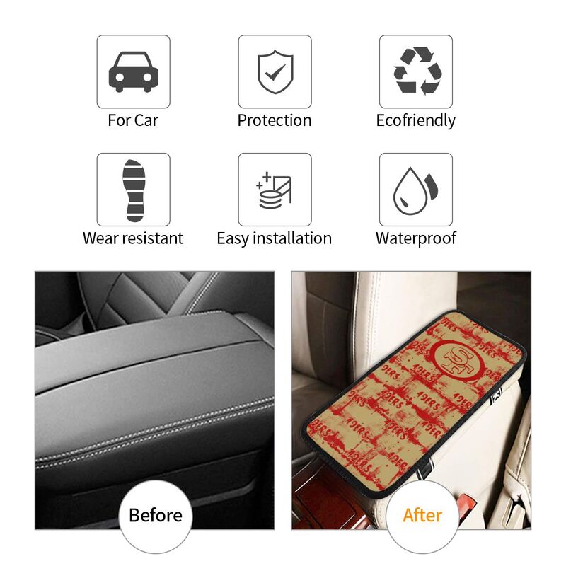 San Francisco 49ers print Car armrest box protective cover car center console armrest pad