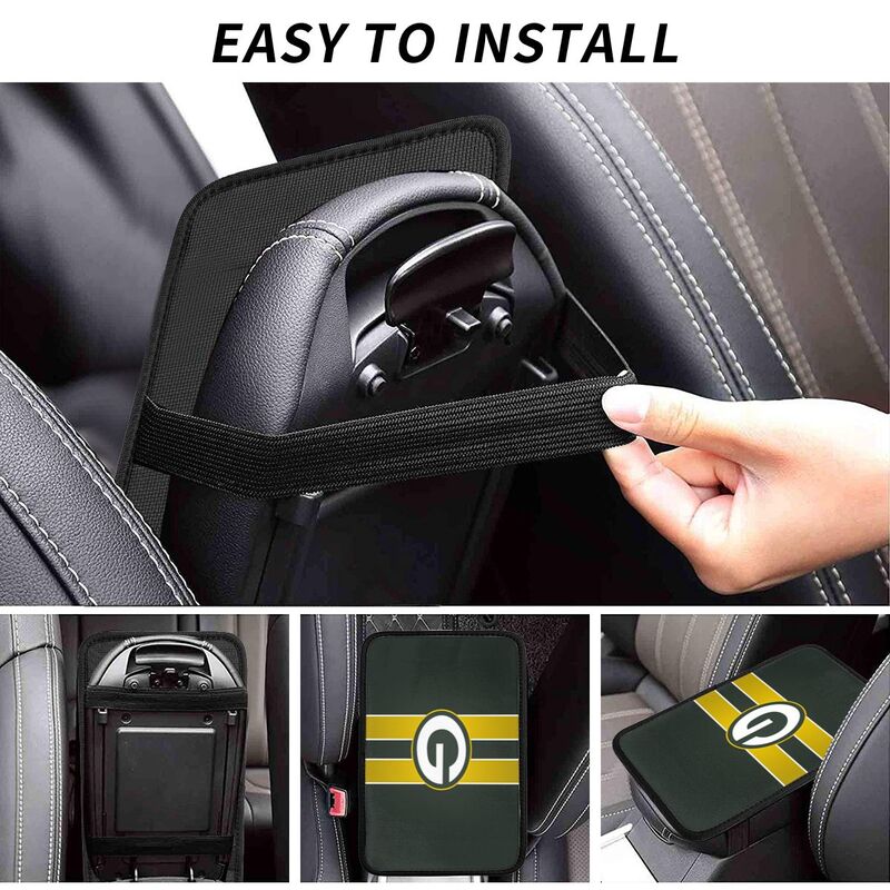 Green Bay Packers2 Printed car armrest box pad anti-abrasion pad