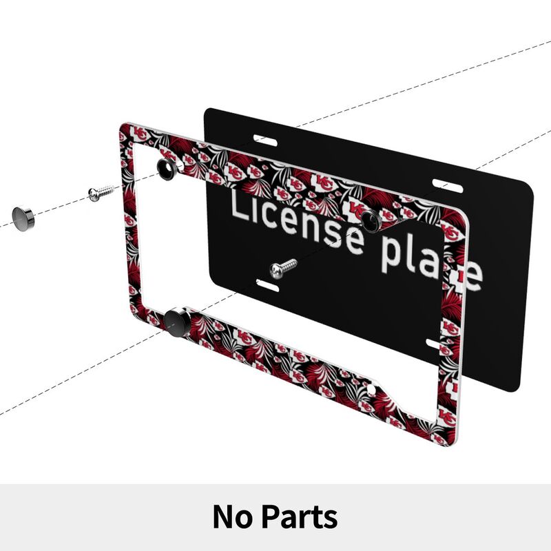Kansas City Chiefs Print Car license plate frame four hole license plate holder (one pair)