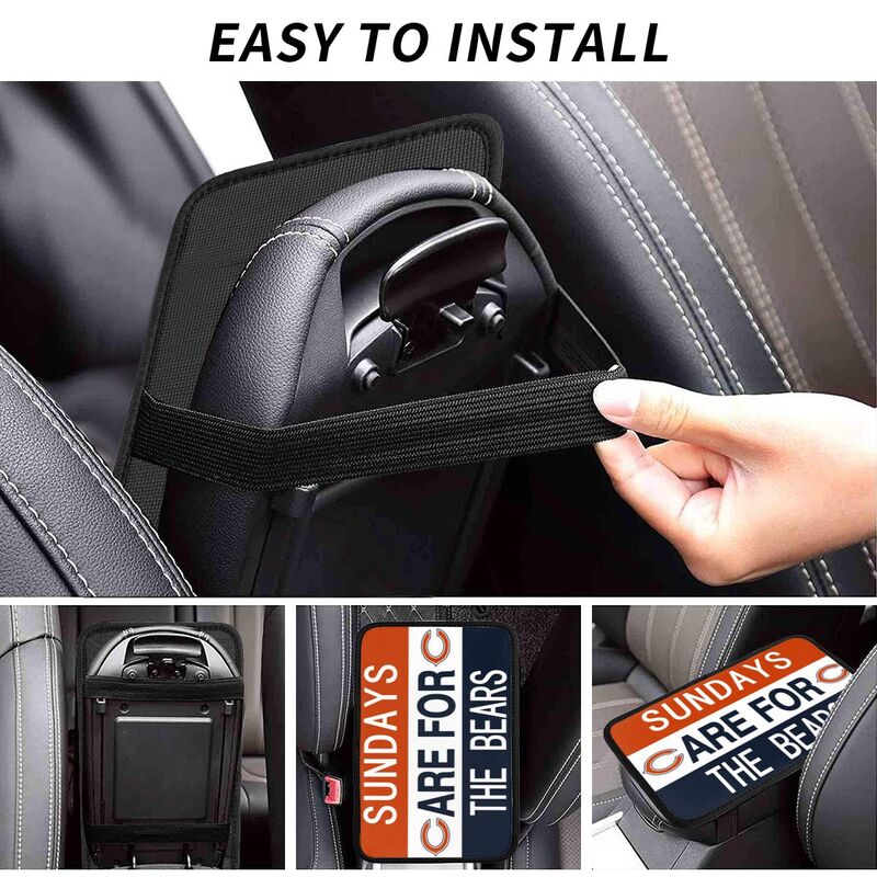 Chicago Bears Personalized printed car armrest cover Car handrail box cushion