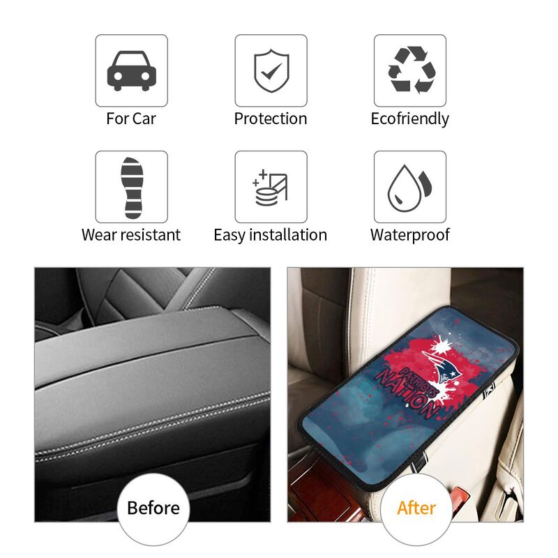 New England Patriots print car center console armrest pad Car armrest box protective cover