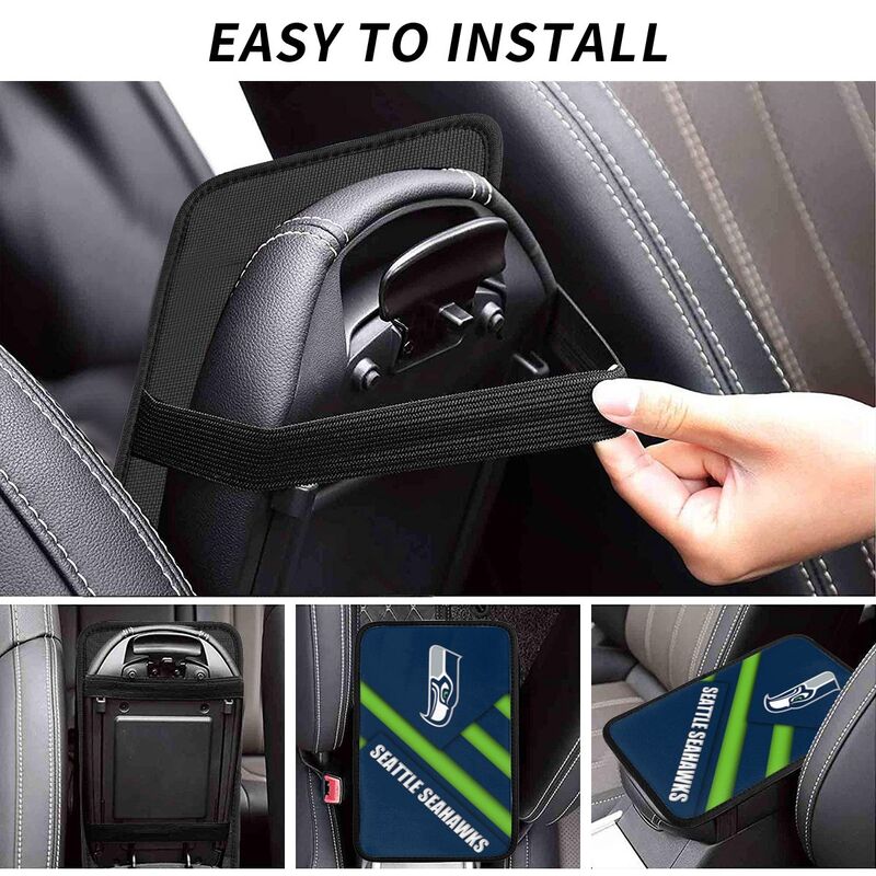Car armrest box pad Seattle Seahawks Printed central armrest box pad protective pad
