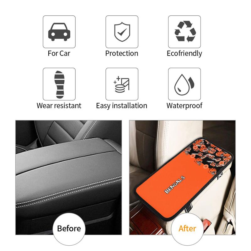 Cincinnati Bengals print Car center console armrest pad car armrest protective cover