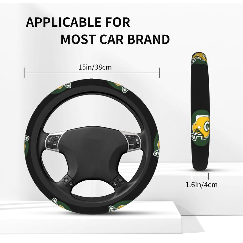 Green Bay Packers 2 Printed car anti-skid cover elastic steering wheel cover