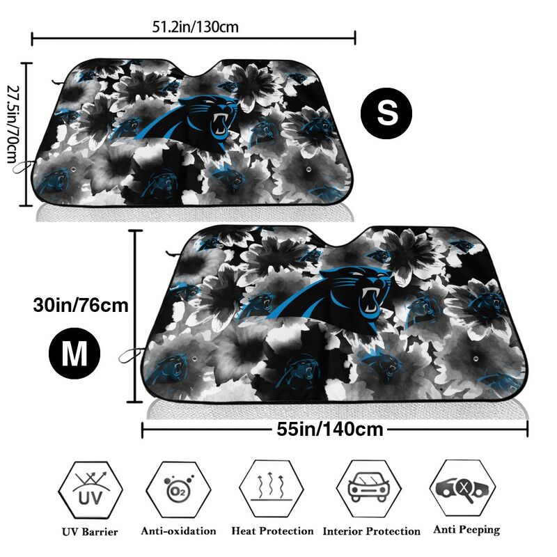 Carolina Panthers Printed multi size car front windshield sunshade car windshield sunshade