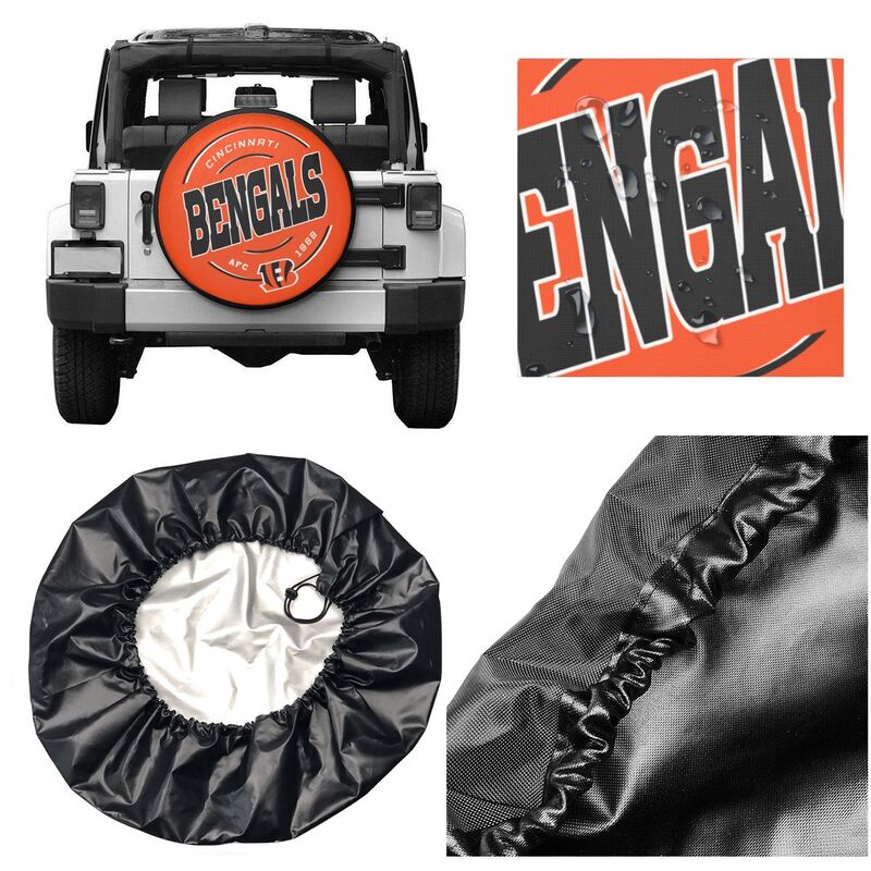 Cincinnati Bengals Printing car tire protection cover car spare tire dust protection cover