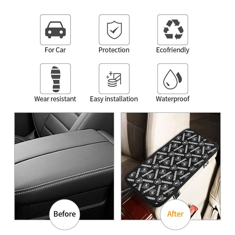 Las Vegas Raiders Printed armrest protective cover car armrest box cushion
