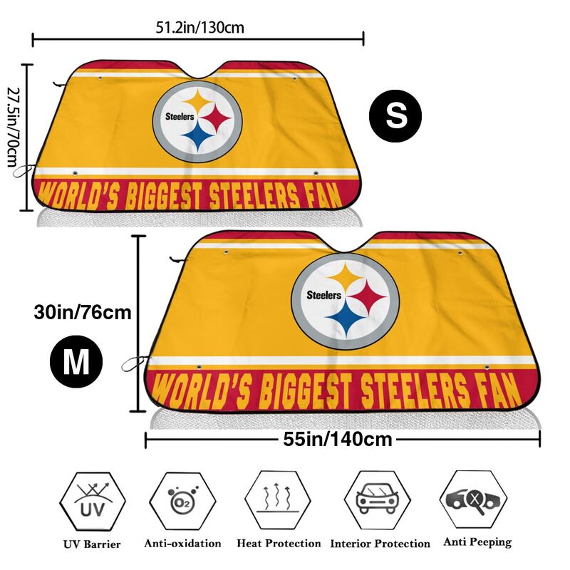Pittsburgh Steelers Printing is suitable for car front windshield sunshades Car windshield sunshades