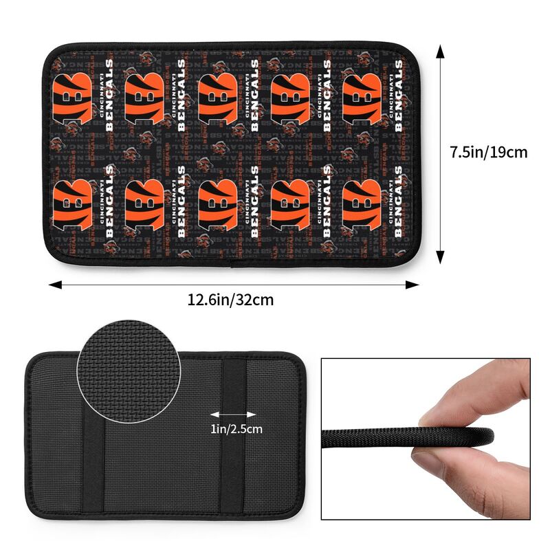 Cincinnati Bengals2 Printed car armrest box pad elbow protection pad