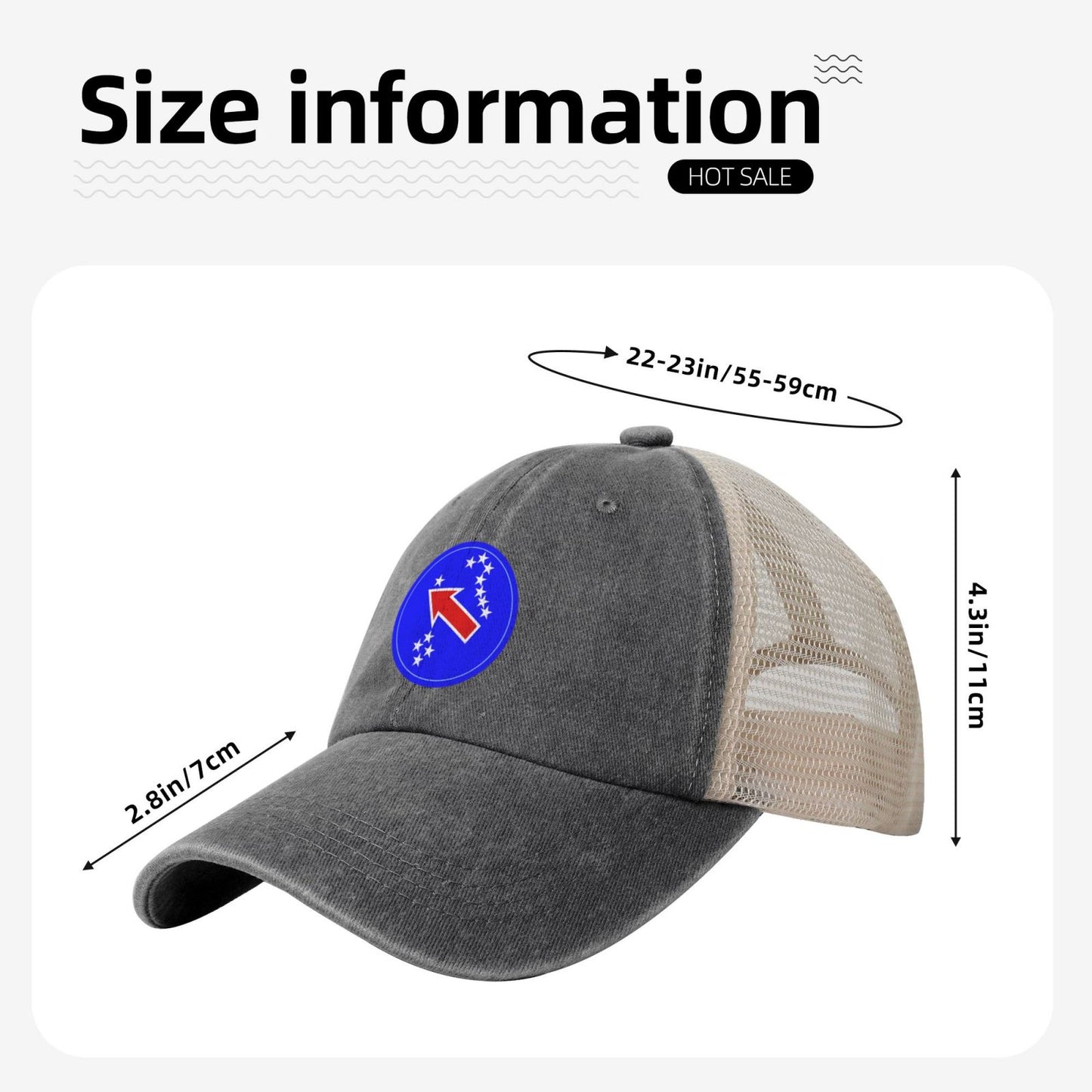 USARPAC Insignia Printed unisex baseball cap adjustable grid baseball cap veteran gift