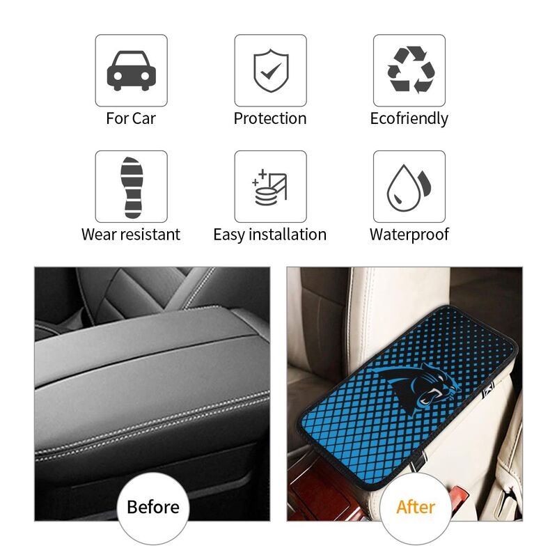 Carolina Panthers Car handrail box cushion Personalized printed car armrest cover