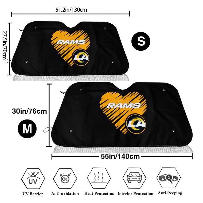 Los Angeles Rams Printing is suitable car front windshield sunshades Car windshield sunshades