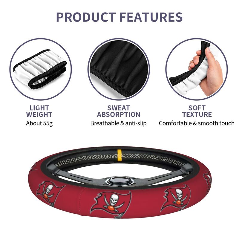 Tampa Bay Buccaneers Printed elastic steering wheel cover car steering wheel protective cover