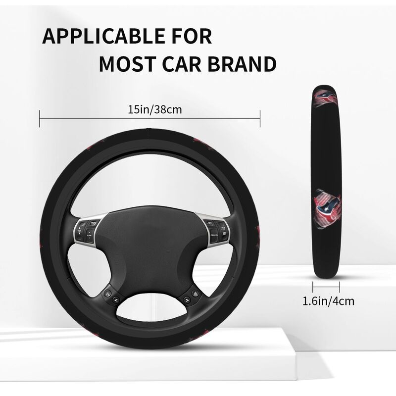 Houston Texans 4 Printed breathable elastic steering wheel cover anti slip cover
