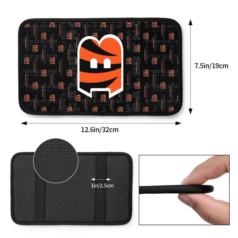 Cincinnati Bengals printed Car handrail cushion Personalized car armrest cover