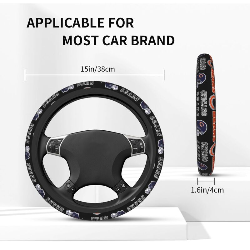 Chicago Bears 5 Printed car protective cover elastic steering wheel cover
