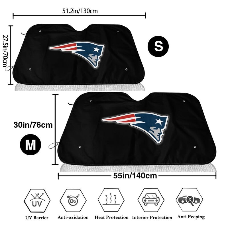New England Patriots 2 Print suitable for front Car windshield sunshades Car windshield sunshades