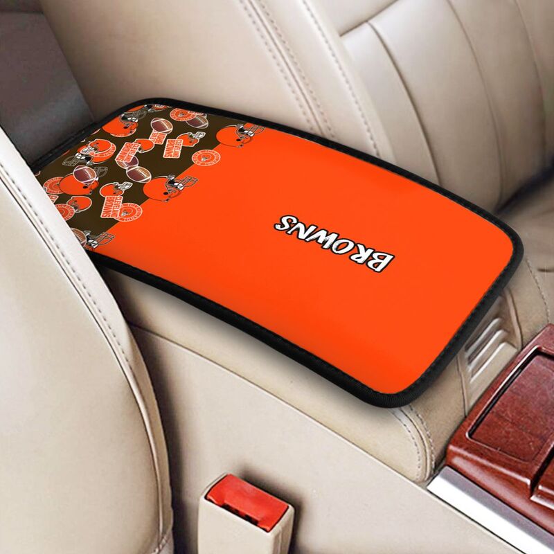 Cleveland Browns print Car center console armrest pad car armrest protective cover