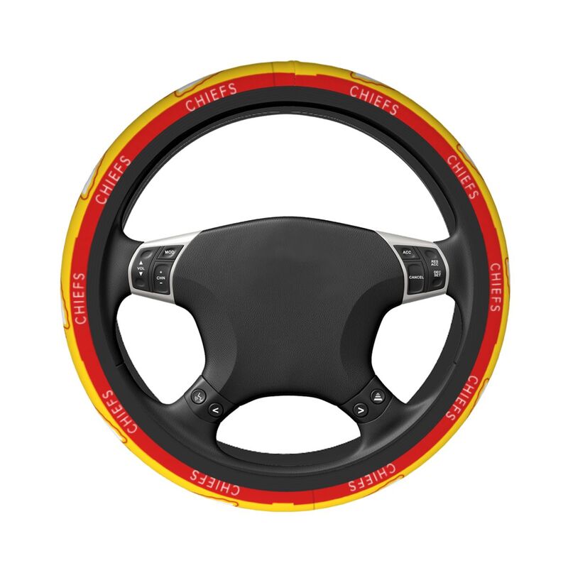 Kansas City Chiefs 2 Printed breathable elastic steering wheel anti slip cover