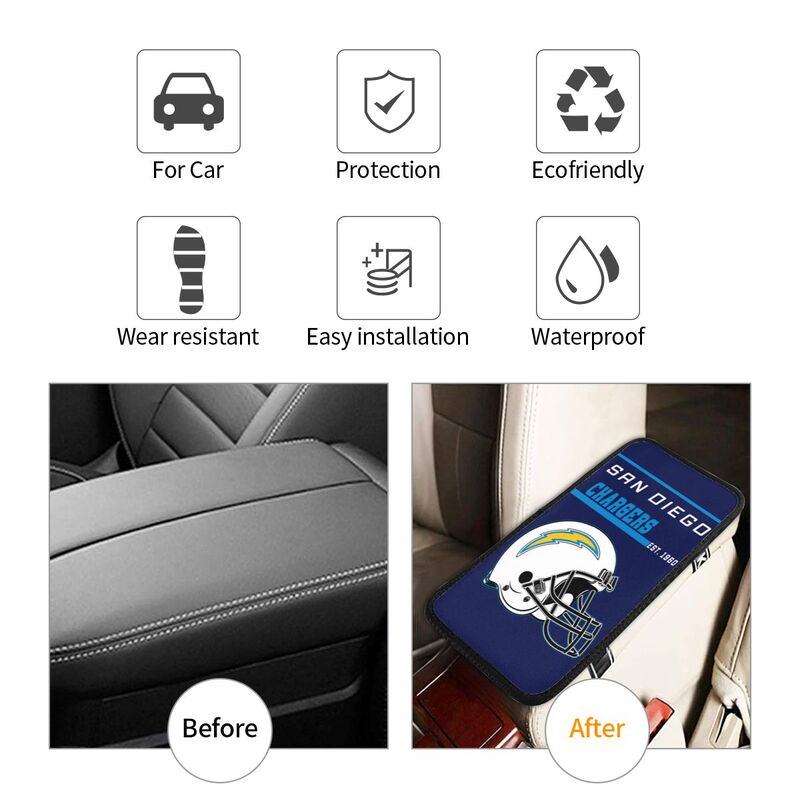 San Diego Chargers Print car armrest box cushion armrest protective cover