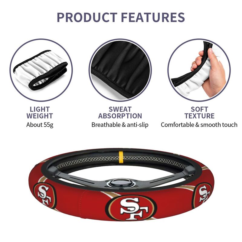 San Francisco 49ers 1 Printed breathable anti slip cover elastic steering wheel cover