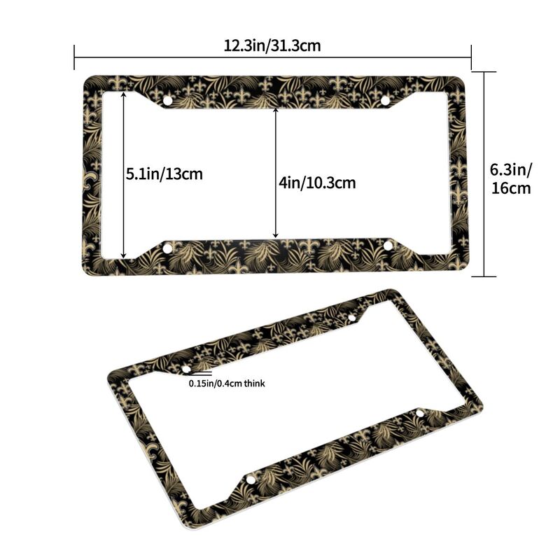 New Orleans Saints Print Car license plate frame four hole license plate holder (one pair)