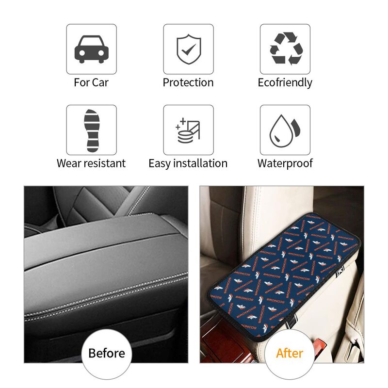 Denver Broncos Printed armrest protective cover car armrest box cushion
