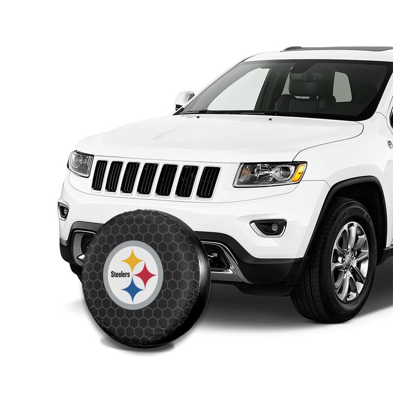 Pittsburgh Steelers Grid printed car tire cover dustproof and waterproof tire cover