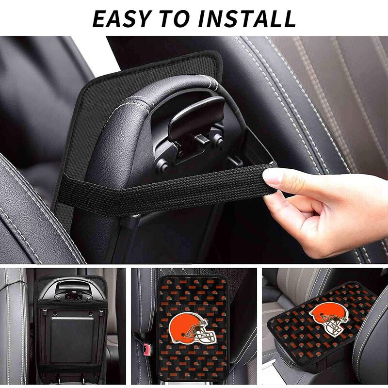 Cleveland Browns printed Car handrail cushion Personalized car armrest cover