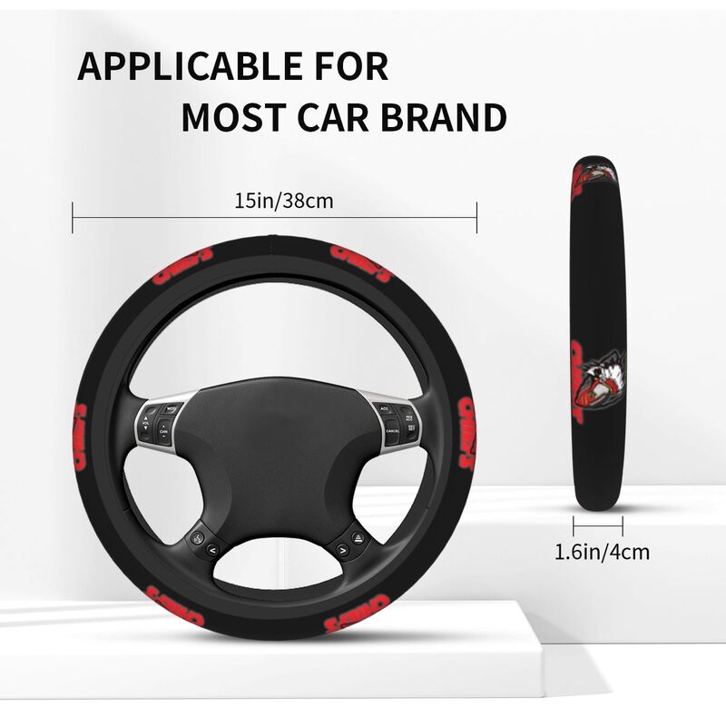 Kansas City Chiefs 3 Printed elastic steering wheel cover anti slip breathable