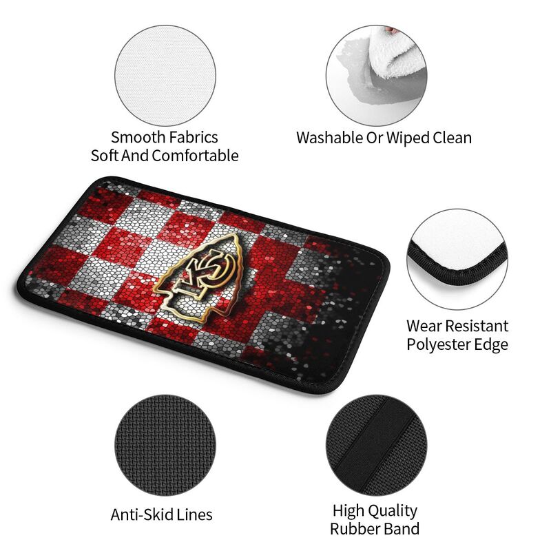 Car armrest box pad Kansas City Chiefs 1 Printed central armrest box cushion protective pad