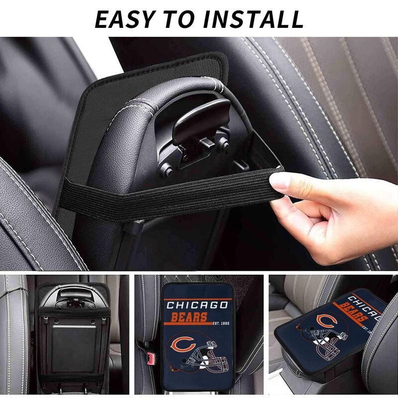 Chicago Bears Print car armrest box cushion armrest protective cover