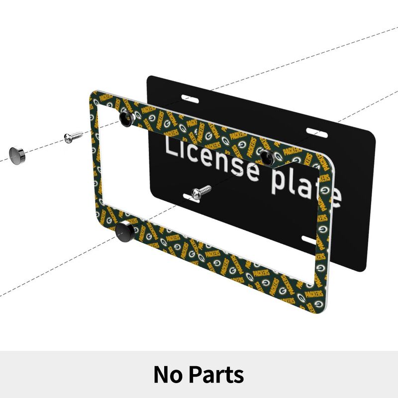 Green Bay Packers Print front rear license plate holder circular hole license plate holder (one pair)