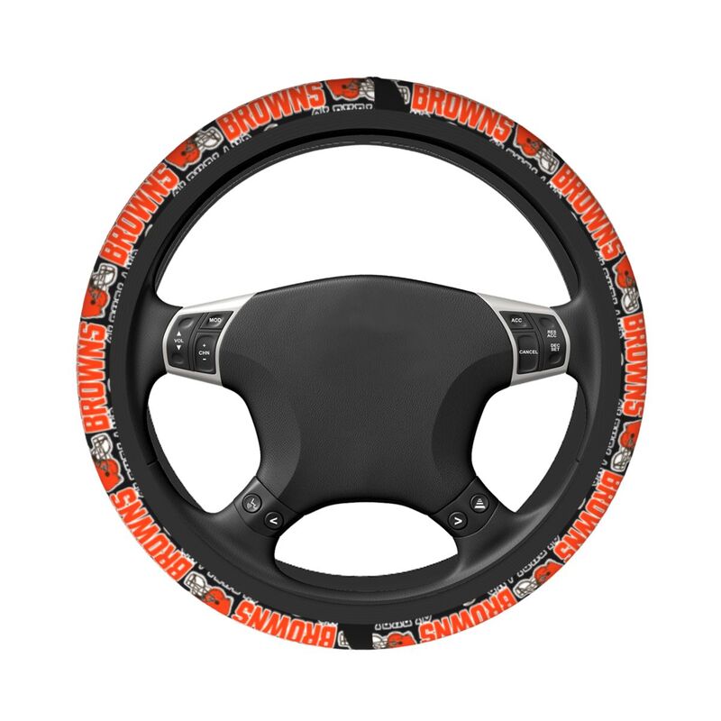 Cleveland Browns Printed car protective cover elastic steering wheel cover