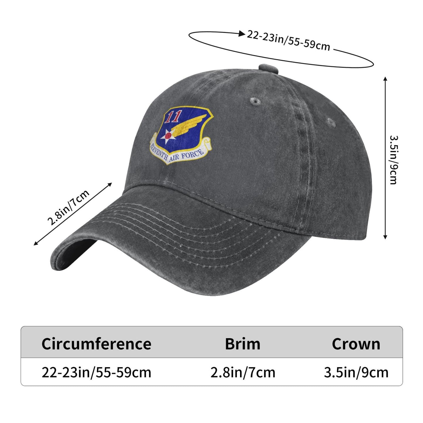 Eleventh Air Force-Emblem Printed unisex baseball cap adjustable cap veteran gift