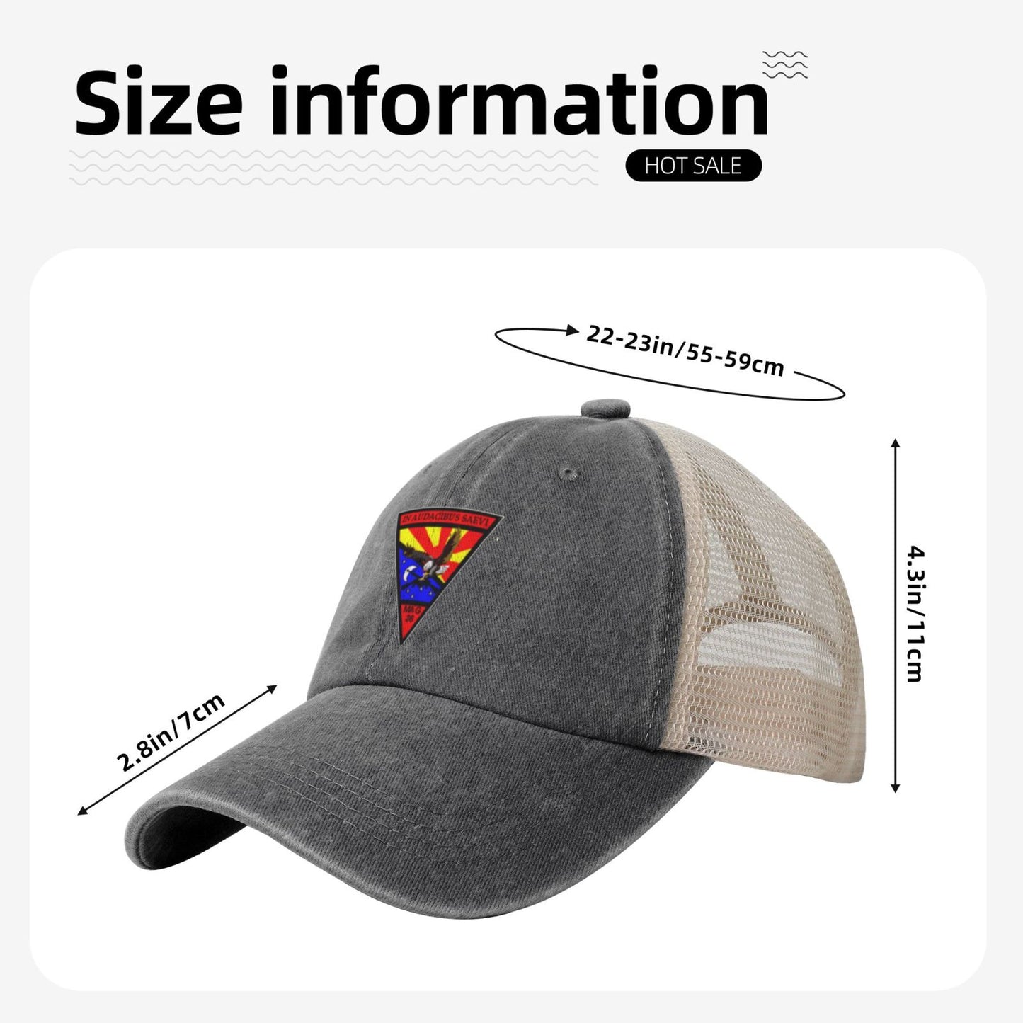 MAG36 Printed unisex baseball cap adjustable grid baseball cap veteran gift