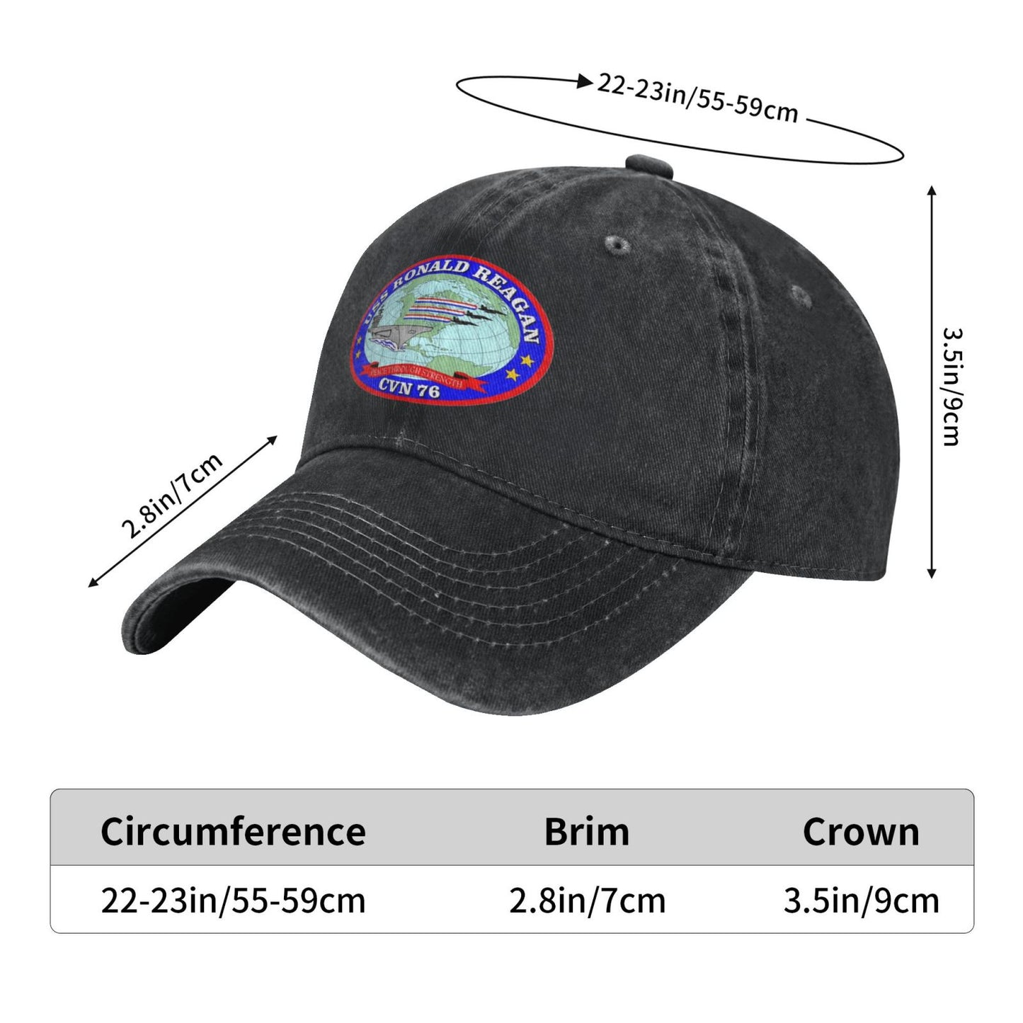 USS Ronald Reagan (CVN-76) Printed unisex baseball cap adjustable cap veteran gift