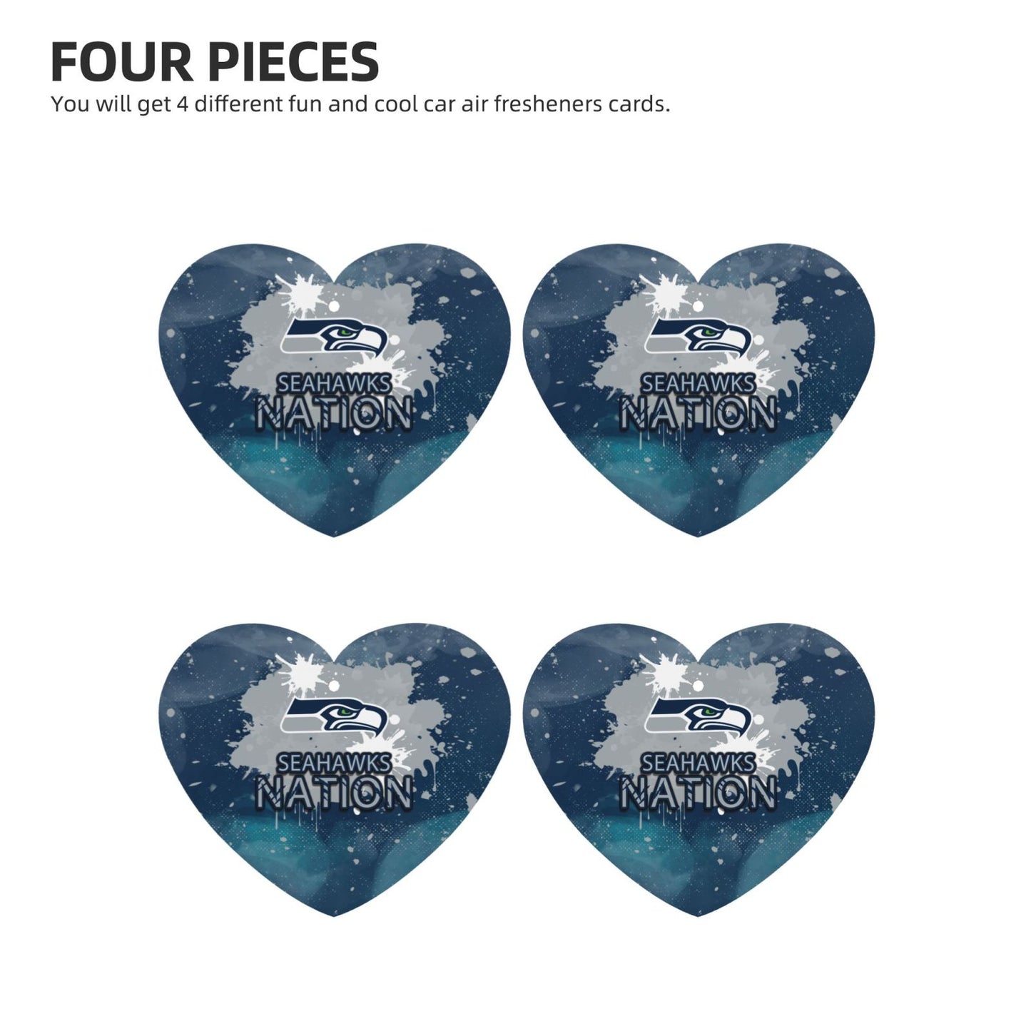 4-pcs Seattle Seahawks Car Air Fresheners Cards Set car aromatherapy tablets