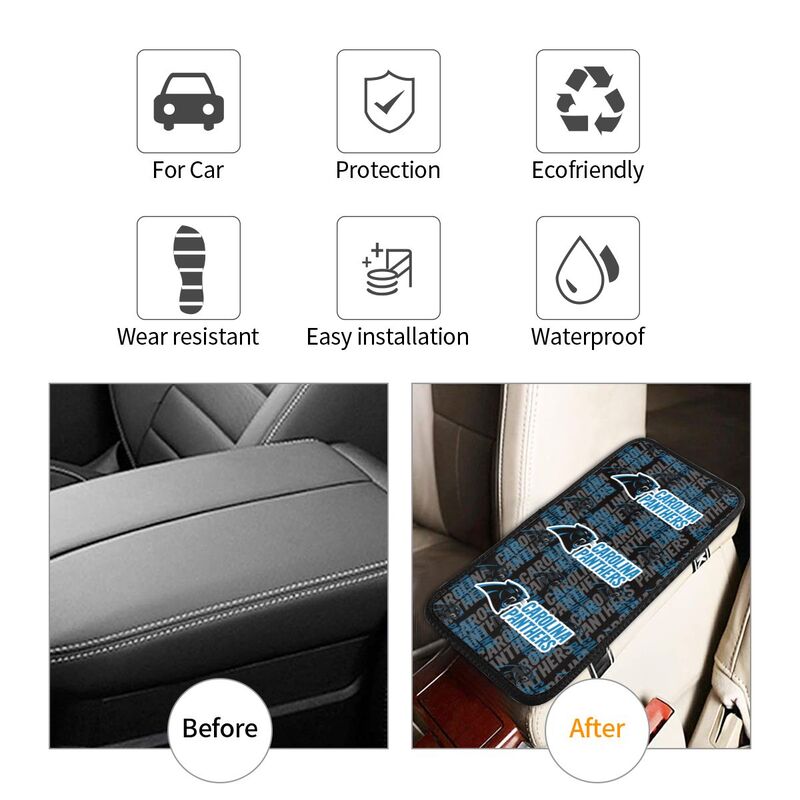 Carolina Panthers1 Printed car armrest box pad anti-abrasion pad
