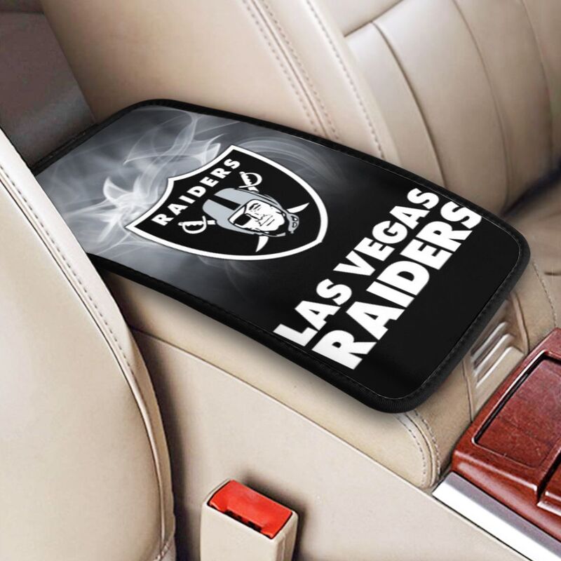 Car armrest box pad Las Vegas Raiders8 Printed central armrest box pad anti slip pad